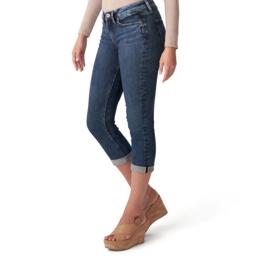 Silver Suki Mid-rise Cuffed Capri